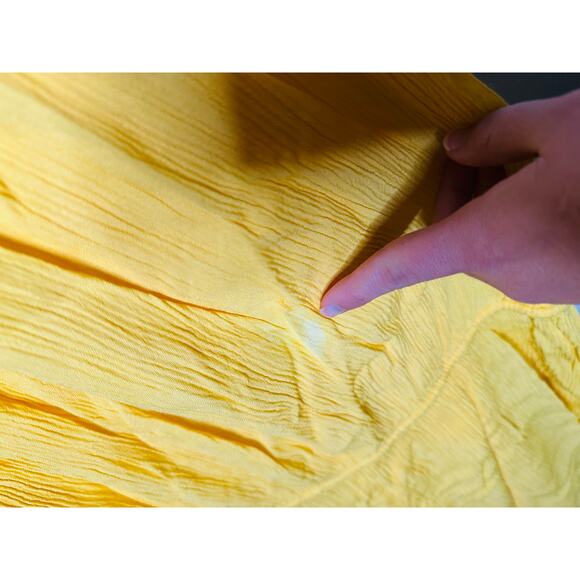 JONATHAN SIMKHAI Daffodil Lina Lightweight Crinkle Teardrop Cutout Maxi Dress L - Picture 14 of 16